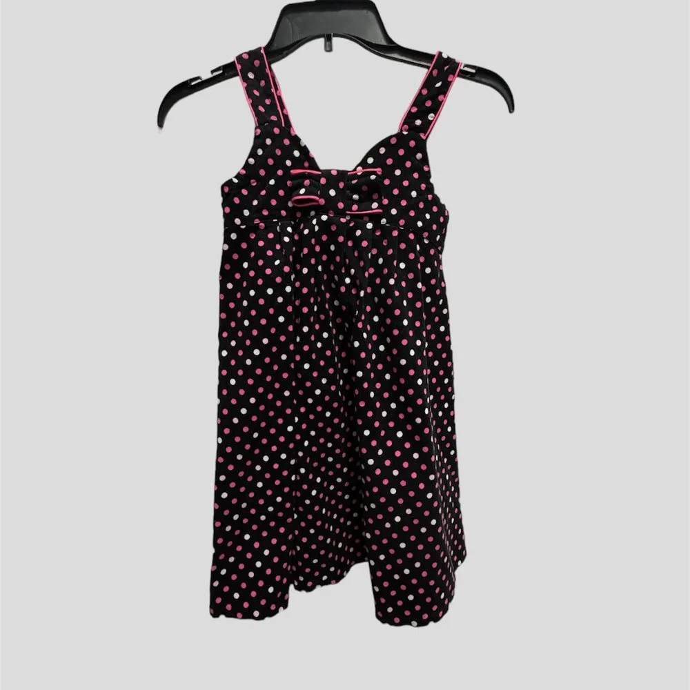 Bonnie Jean size 6X polka dot jumper light corduroy dress with dainty bow
